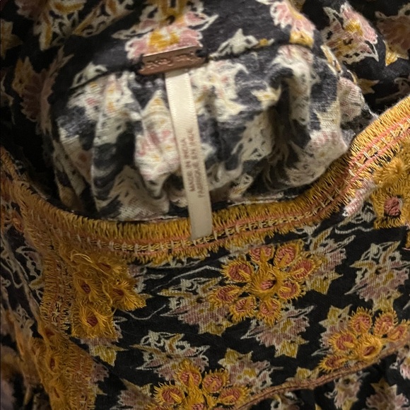 Free People Black and Yellow Floral Blouse - Picture 2 of 6